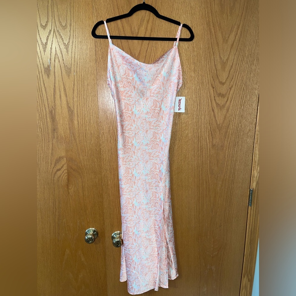 Silk floral patterned midi dress
